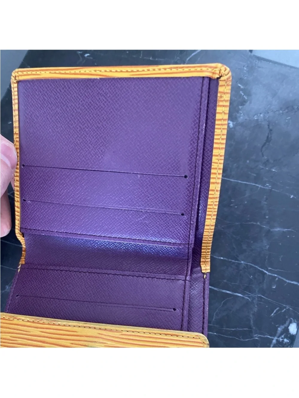 Louis Vuitton Yellow Epi Leather Small Bi-Fold Wallet